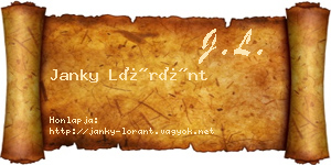 Janky Lóránt névjegykártya