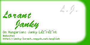 lorant janky business card